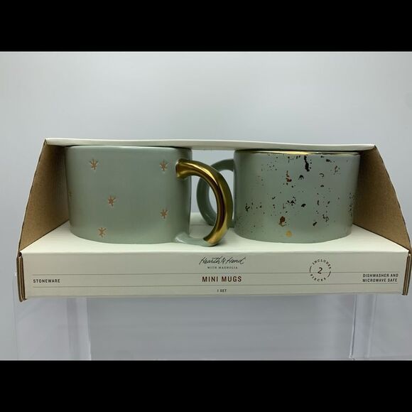 Hearth & Hand with Magnolia Speckled Light Green Set of 2 Mugs - Picture 1 of 10